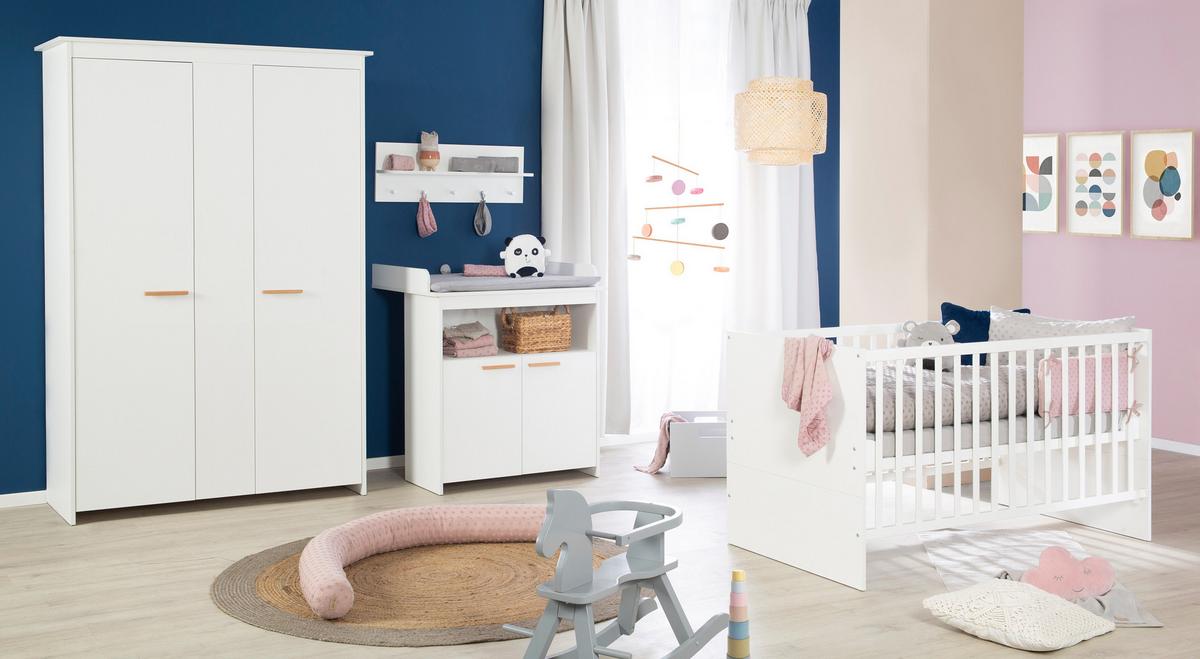 BABYZIMMER-SET Anton 3-teilig - Weiß, Holzwerkstoff (78.5/80/142cm) - Roba