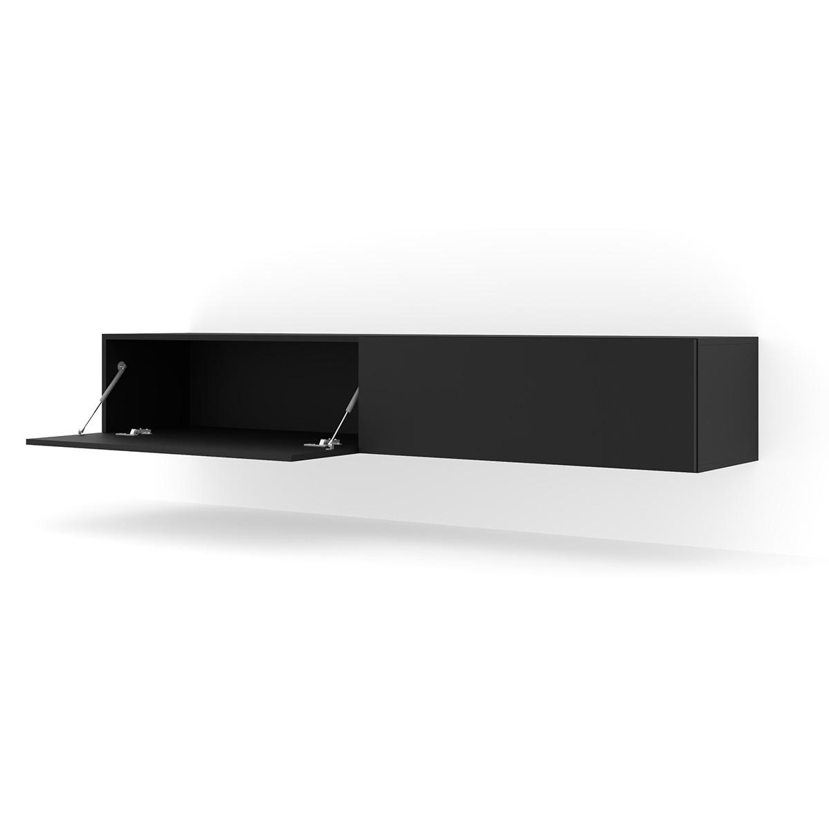 TV-MÖBEL Bali Mattschwarz - Schwarz, Holzwerkstoff (180/30/40cm) - Petits-meubles