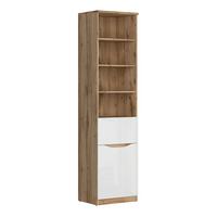 BÜCHERREGAL June Weiß und Holz - Weiß, Holzwerkstoff (50/198/40cm) - Petits-meubles