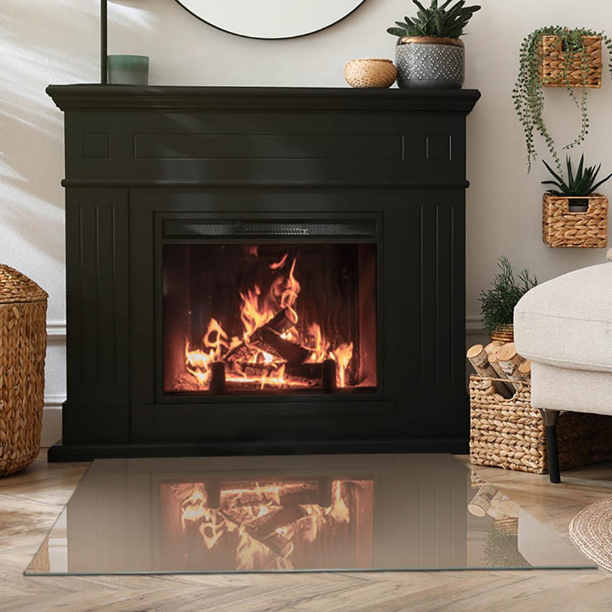 GLASPLATTE für Kamin 100x70 cm - Braun, Glas (100/70/0.4cm) - TULUP