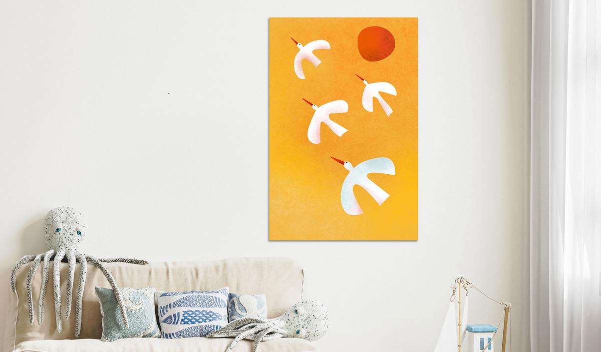 KUNSTDRUCK Orange 40/60 cm - Orange/Grau, Textil (40/60cm) - KUNSTLOFT