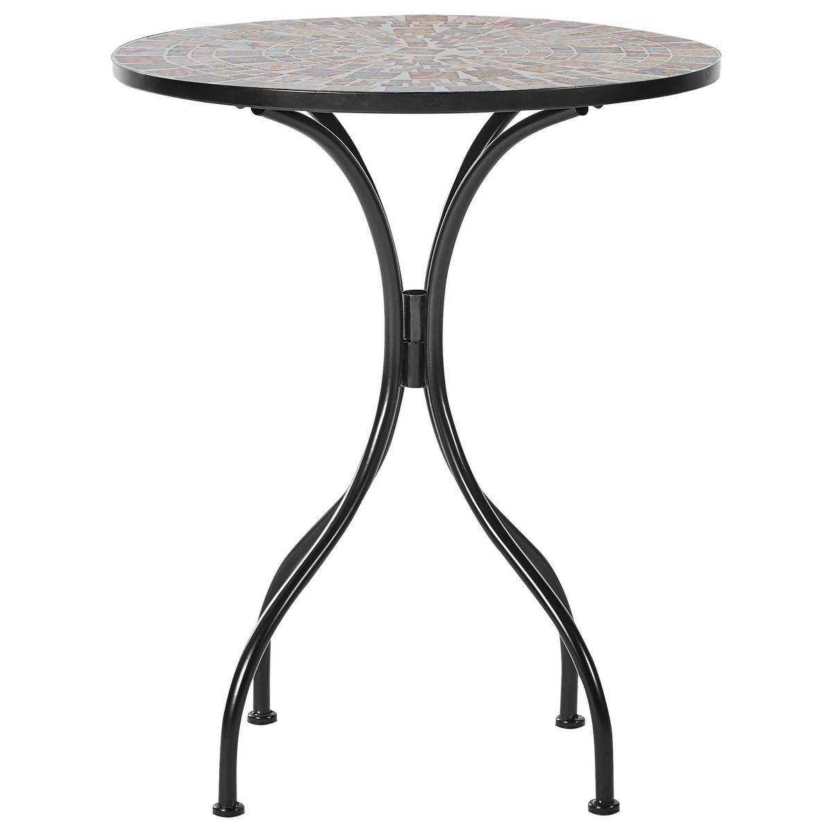GARTENTISCH Schwarz Casario - Multicolor/Schwarz, Metall (60/60/74cm) - Beliani