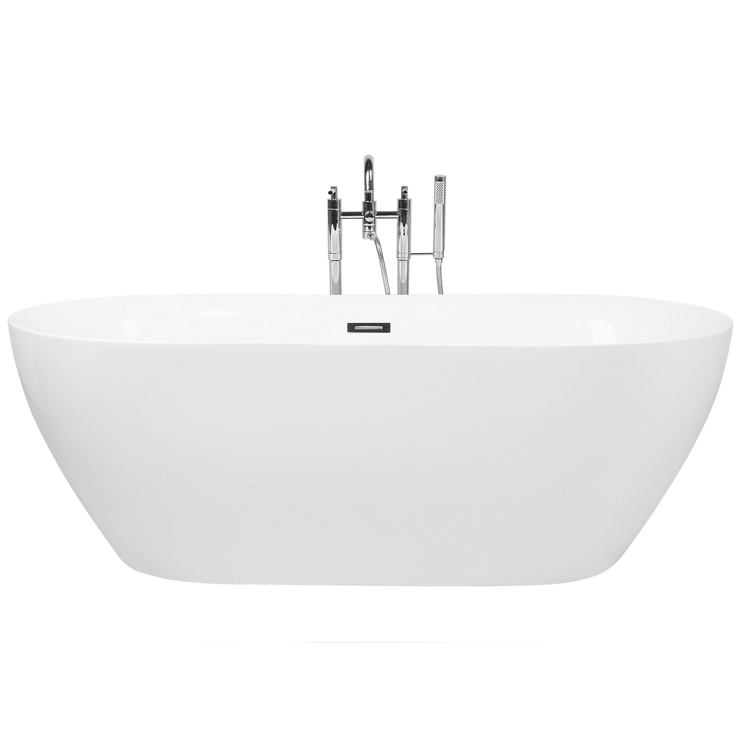 BADEWANNE FREISTEHEND 80x180x58 cm weiß Carrera - Weiß, Kunststoff (80/58/180cm) - Beliani