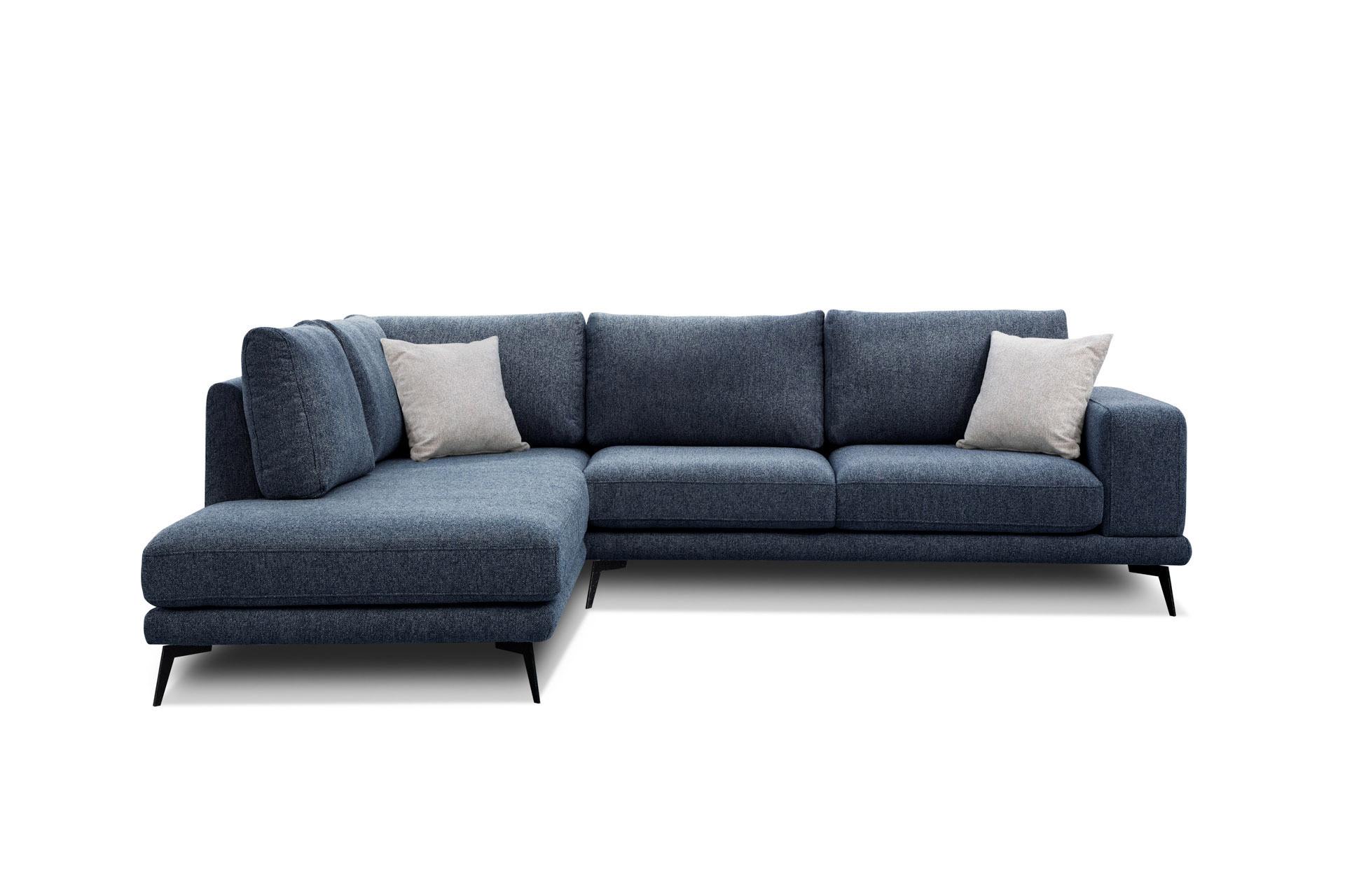 ECKSOFA MEDIOLANE 5-Sitzer, dunkelblau - Dunkelblau, Holzwerkstoff/Textil (219/282cm) - Wozimo