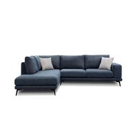 ECKSOFA MEDIOLANE 5-Sitzer, dunkelblau - Dunkelblau, Holzwerkstoff/Textil (219/282cm) - Wozimo