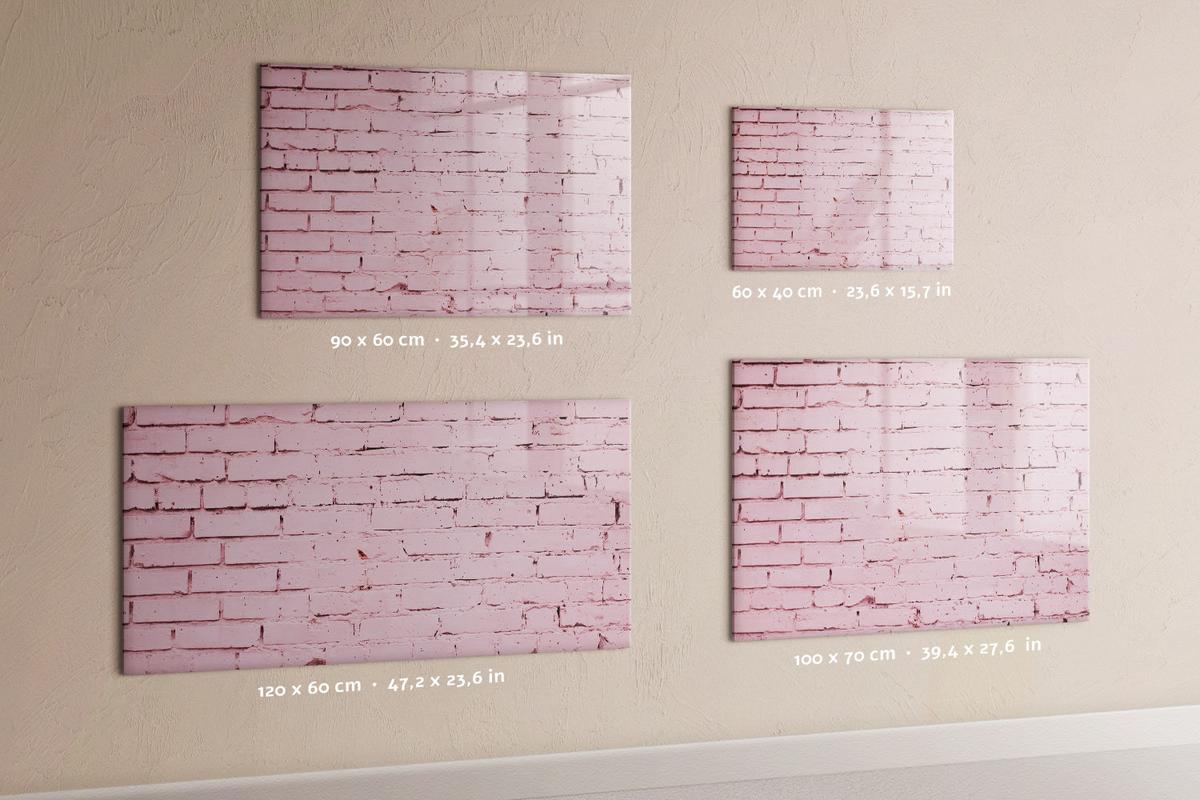 MAGNETTAFEL 90x60 Ziegelmauer - Pink, Glas (90/60/0.4cm) - TULUP