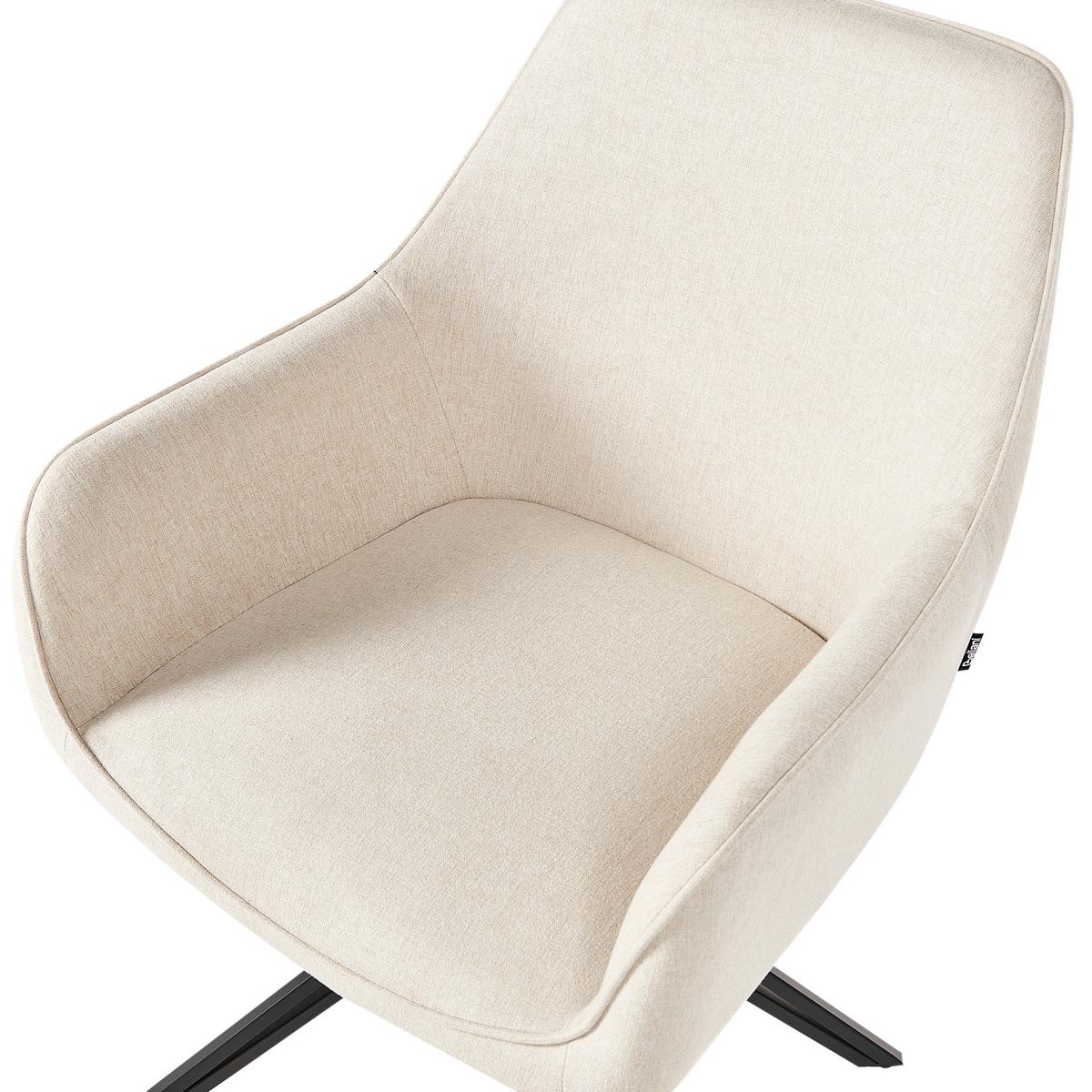ESSZIMMERSTUHL 2er-Set drehbar Hellbeige Jodar - Beige, Textil (56/83/60cm) - Beliani