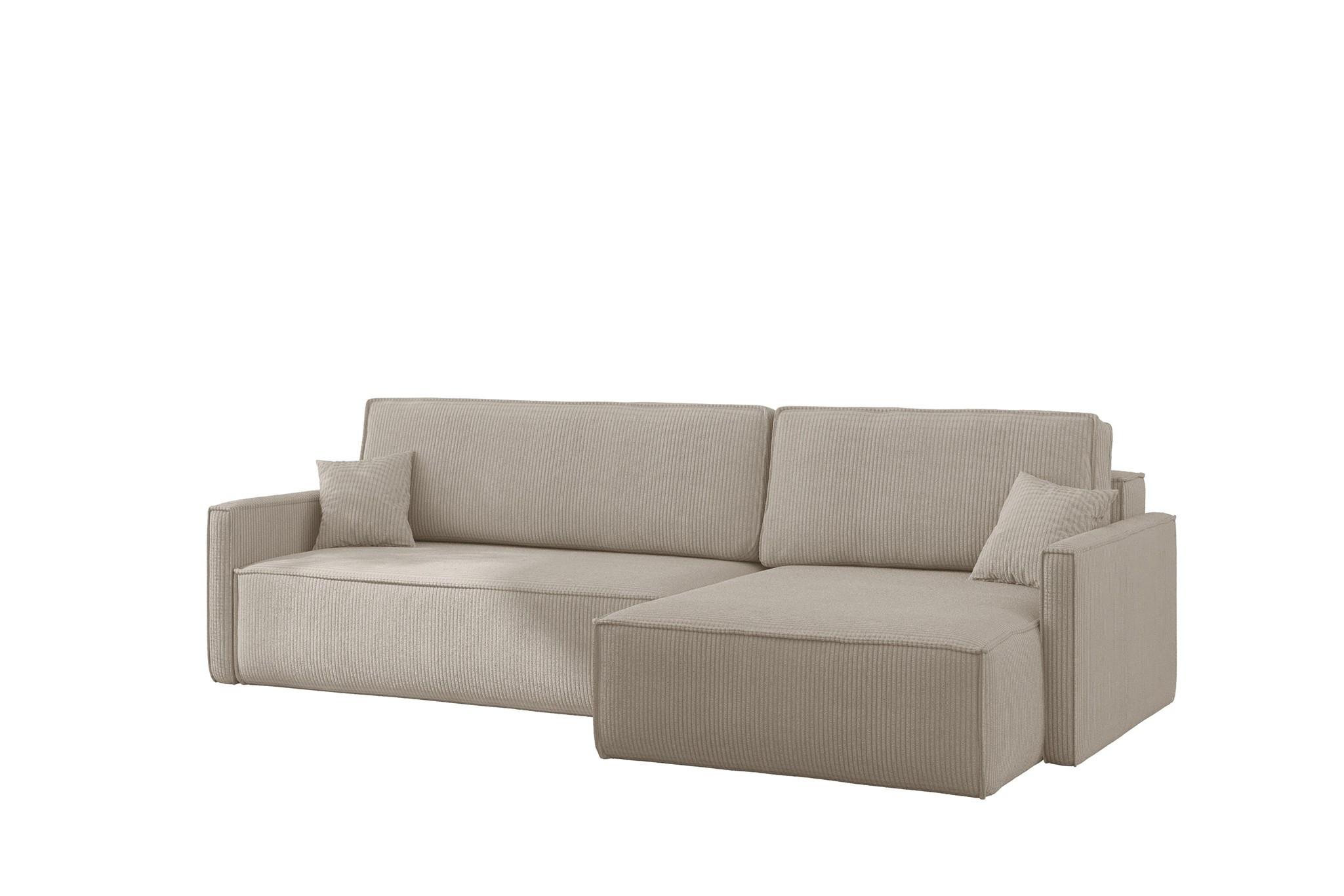 ECKSOFA Louis Scala - Beige, Holzwerkstoff/Textil (250/142cm) - Fun Möbel