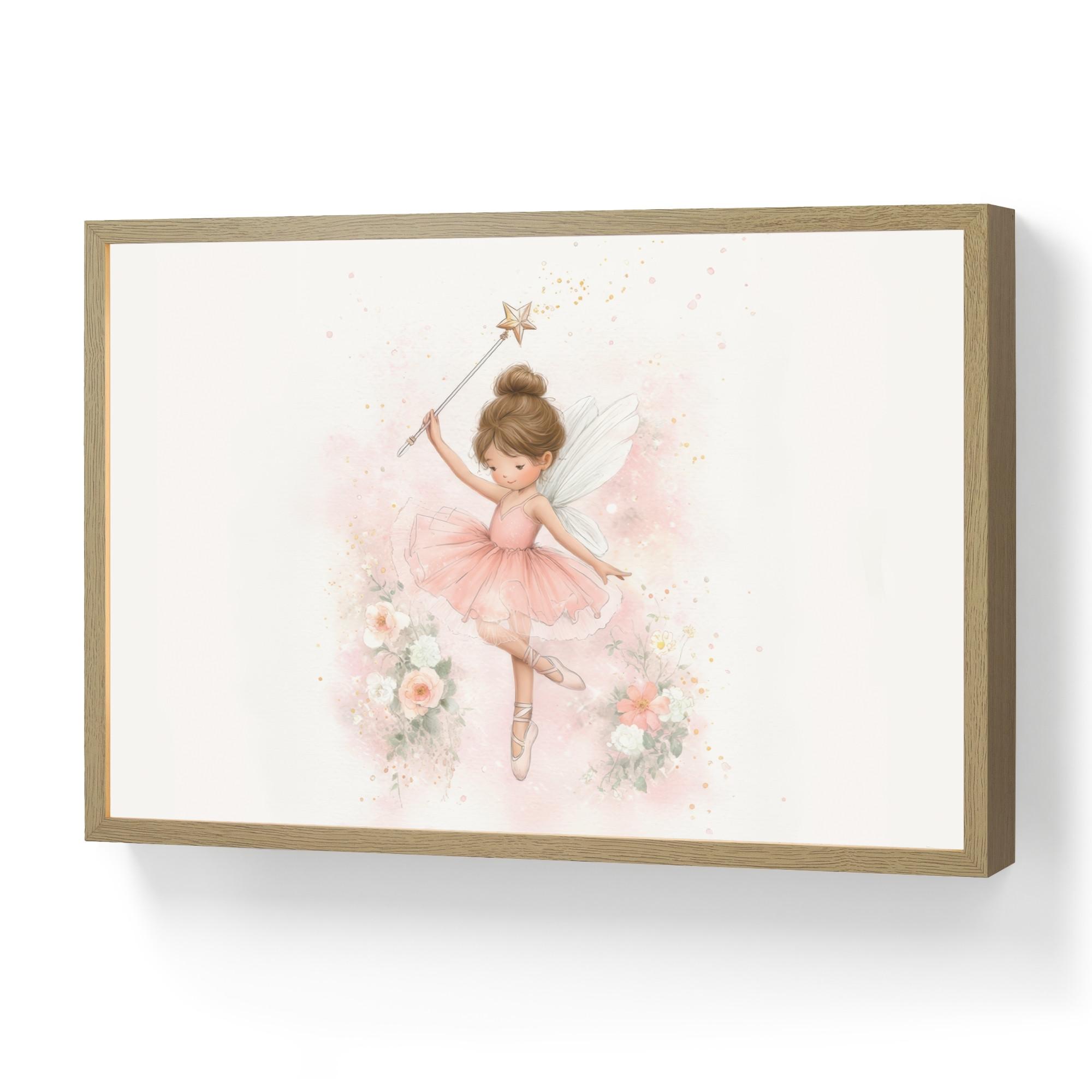 NACHTTISCHLAMPE MIT AKKU Ballerina - Fee - Blumen - Rosa 60x40 cm - Rosa, Holzwerkstoff (8/60/40cm) - OnlyWow