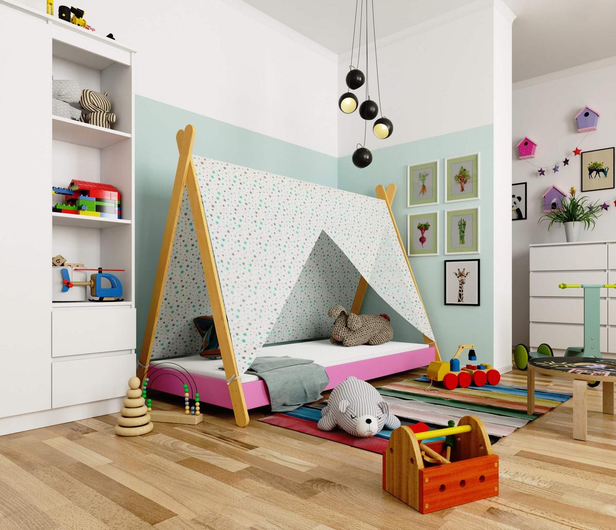 KINDERBETT Rosa 155/85/164 - Rosa, Holzwerkstoff (80/160cm) - RAUMHIRSCH FURNITURE