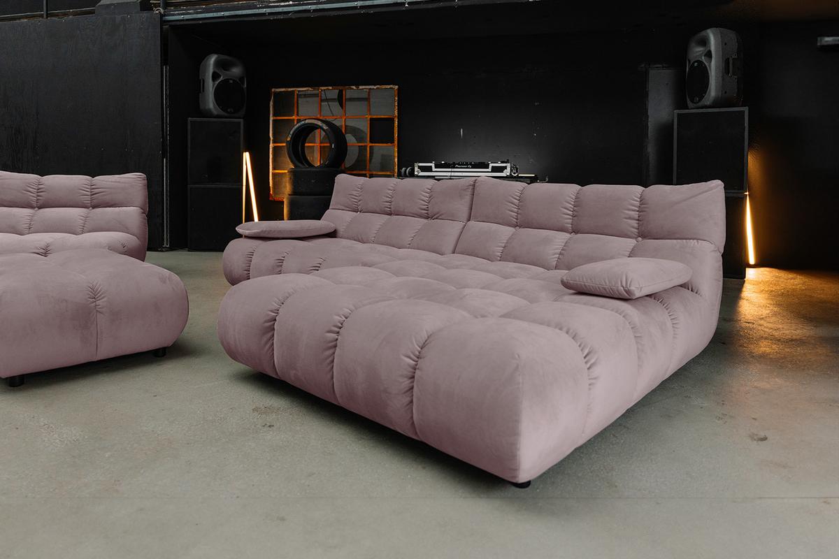 SITZGRUPPE VIVIEN 3ER SET Grau Velvet (1er-Set) - Grau, Kunststoff/Textil (359/85/510cm) - KAWOLA