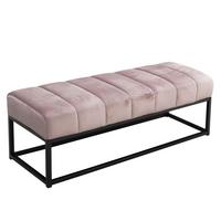 SITZBANK Samt Metallgestell gepolstert, Rosa 108x40x40 cm - Pink/Schwarz, Textil/Metall (108/40/40cm) - KADIMA DESIGN