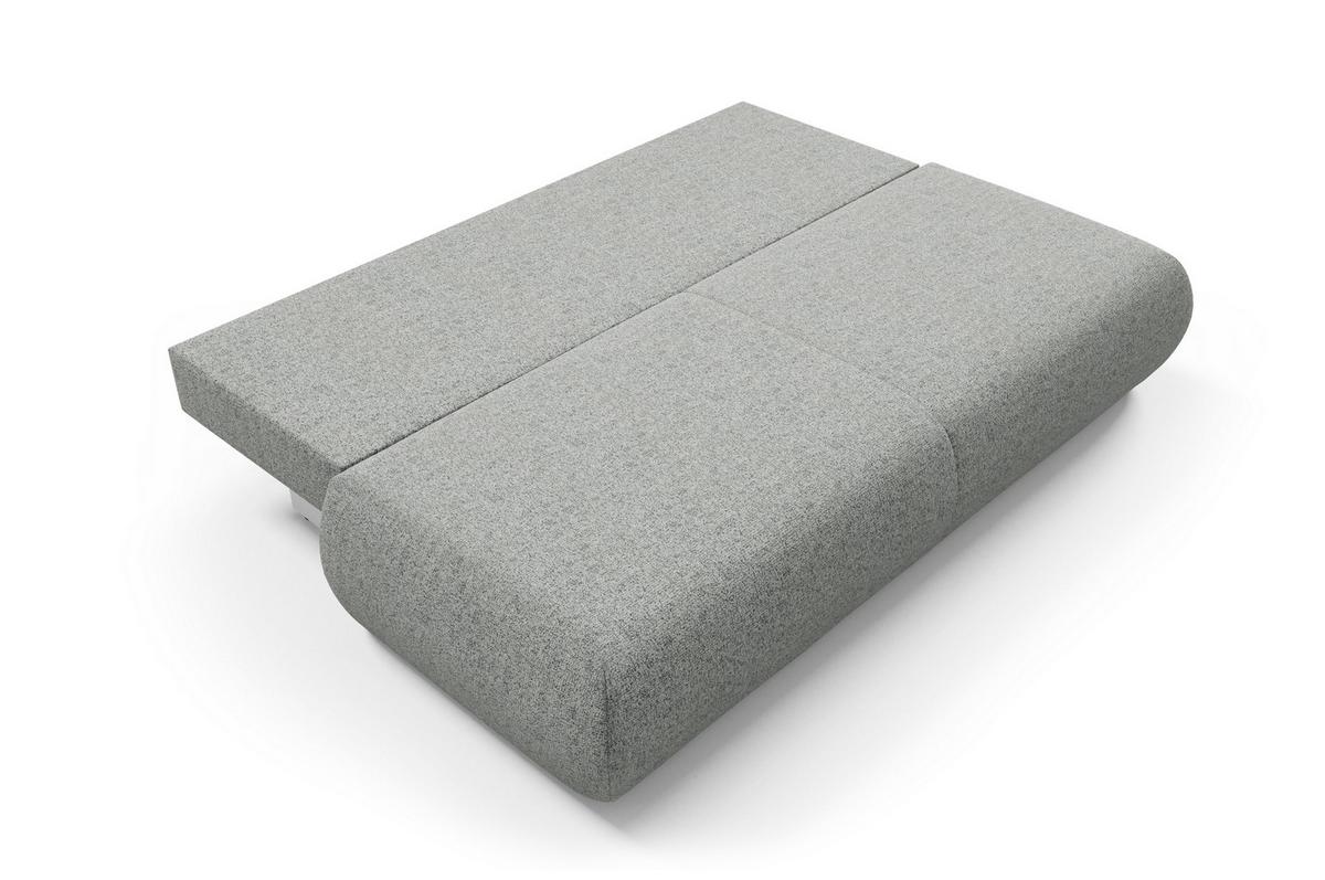 BETTSOFA DELTA Grau Geflochtener Stoff mit Schlaffunktion - Grau, Holz (214/74/100cm) - MASSENO