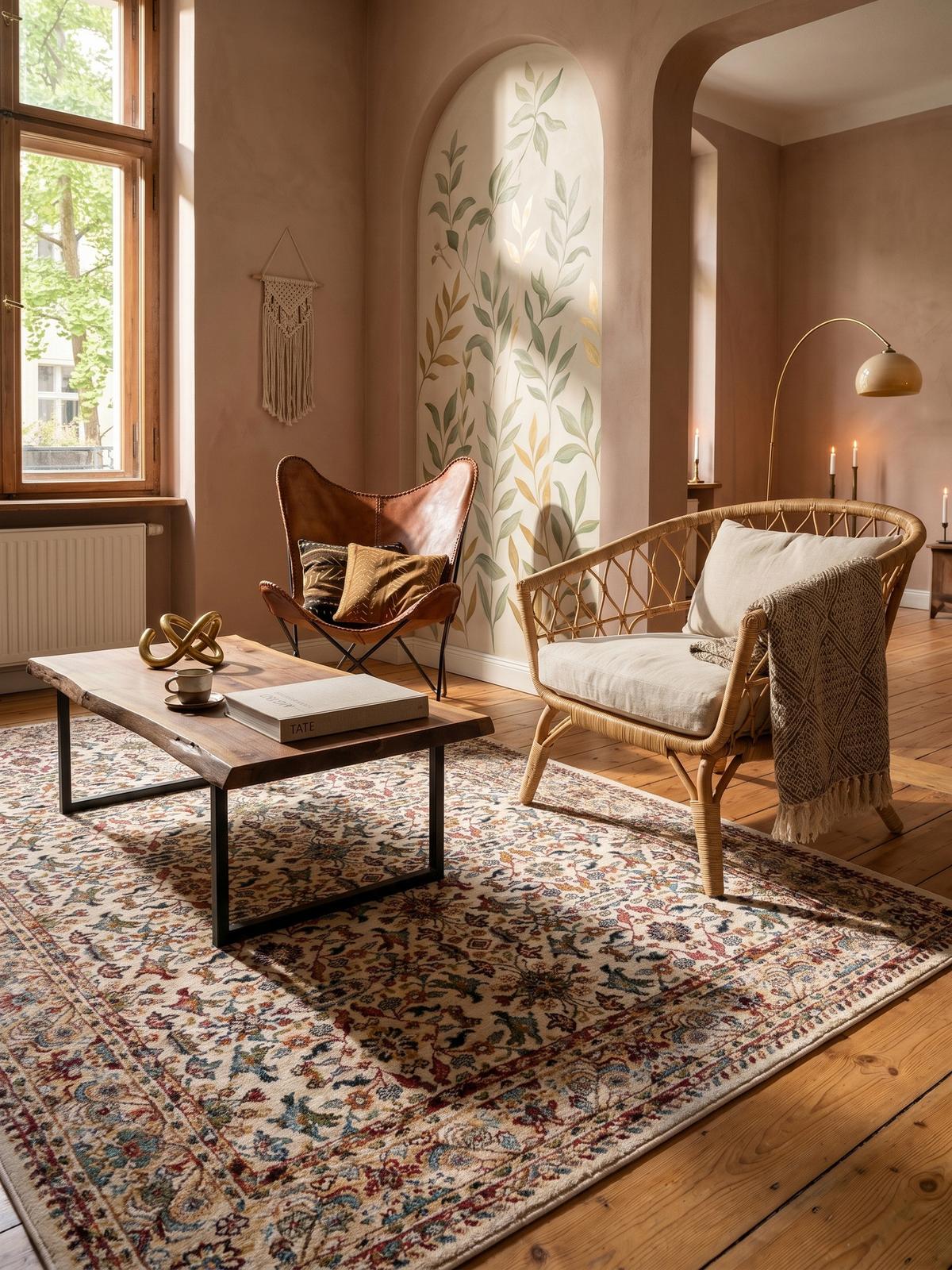KURZFLORTEPPICH GLAZERT, orientalisch, Natur, 200 x 290 cm - Multicolor, Textil (290/200cm) - KADIMA DESIGN