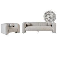 SOFA-SET 4-Sitzer Beige Leiren - Beige, Textil (224/68/87cm) - Beliani