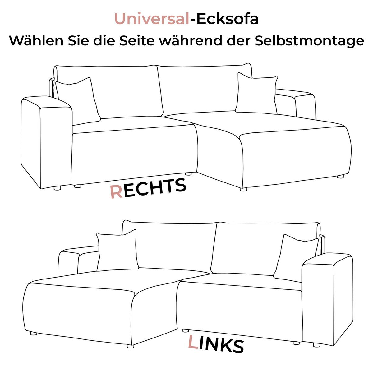 ECKSOFA MOVE mit Schlaffunktion und Bettkasten, Tilia 01 - Creme, Textil (247/143cm) - Lookway
