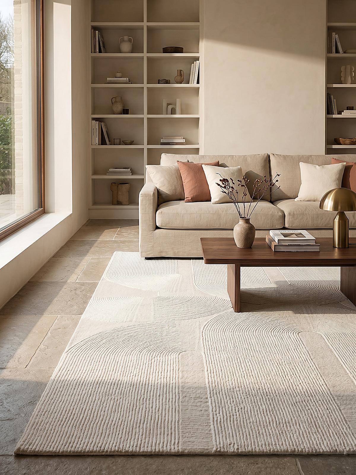 LÄUFER KASOS Waschbar Geometrisch Polyester Creme 80 x 300 cm - Beige, Textil (80/300cm) - KADIMA DESIGN