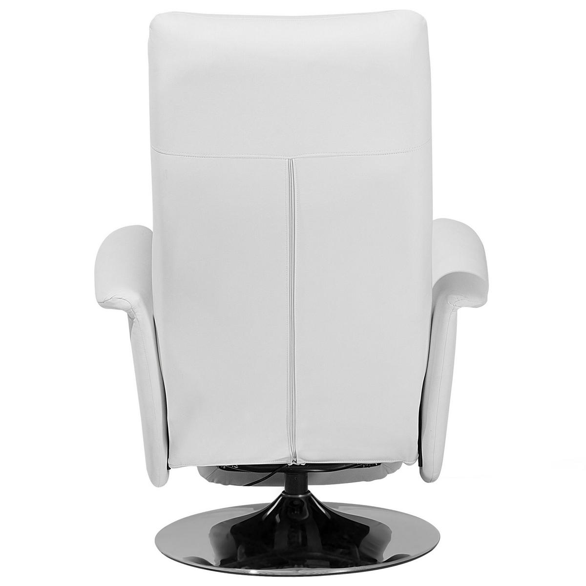 RELAXSESSEL Kunstleder Weiß elektrisch verstellbar Prime - Weiß, Textil/Metall (82/110/49cm) - Beliani