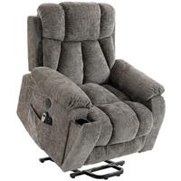 FERNSEHSESSEL Chenille-Stoff Stahl Dunkelgrau - Dunkelgrau/Schwarz, Textil/Metall (99/104/98cm) - HOMCOM