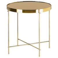 BEISTELLTISCH Glas gold/goldbraun 40 cm Lucea - Goldfarben, Metall (40/40/44cm) - Beliani