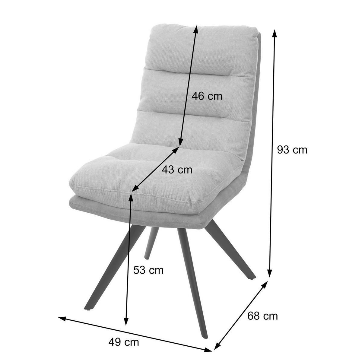 ESSZIMMERSTUHL Grau - Hellgrau/Grau, Textil (49/93/68cm) - MCW