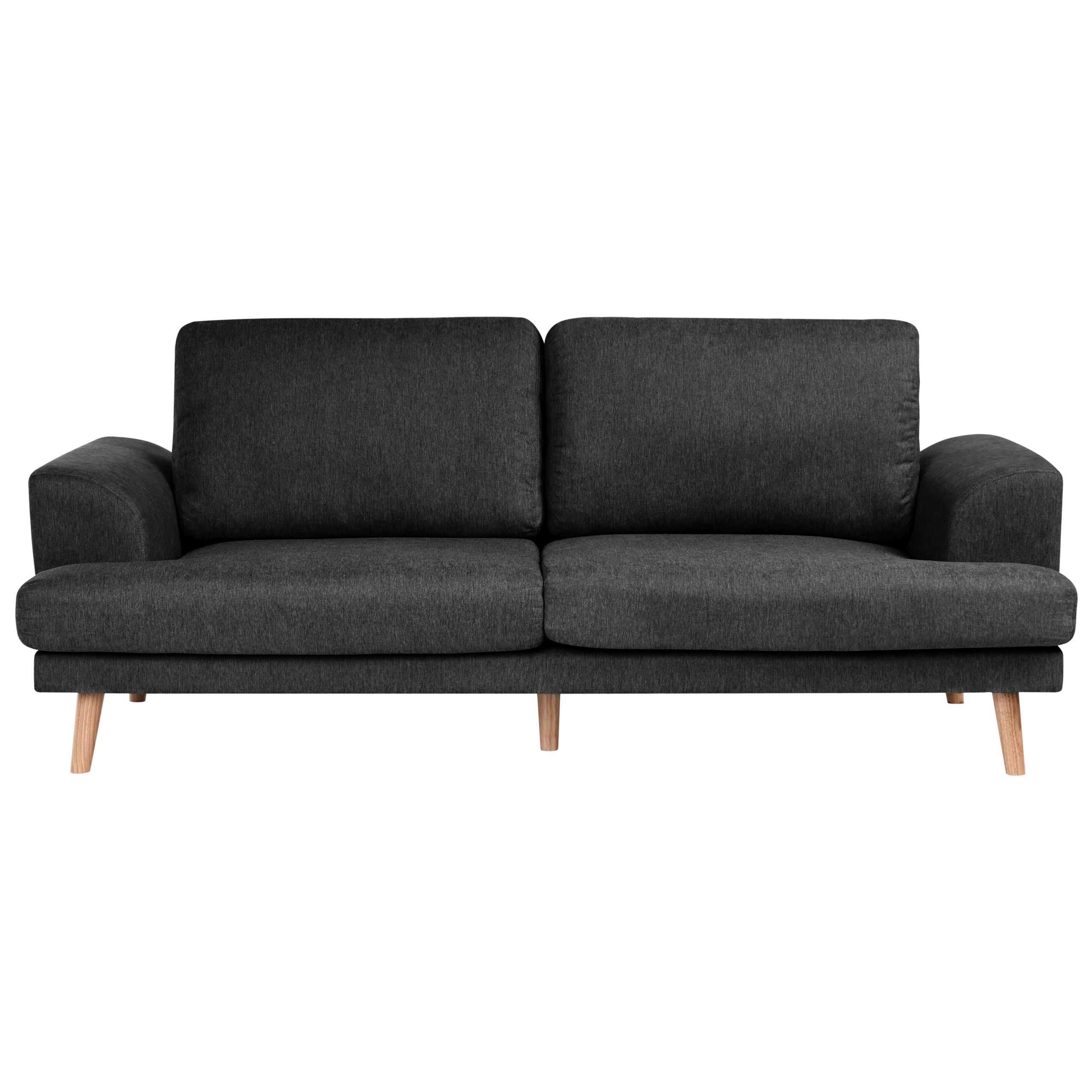 3-SITZER-SOFA Stoff Schwarz Kildal - Schwarz, Textil (214/90/96cm) - Beliani