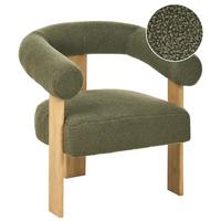SESSEL Bouclé Grün/Hellbraun Ilbro - Braun/Grün, Textil (77/76/68cm) - Beliani