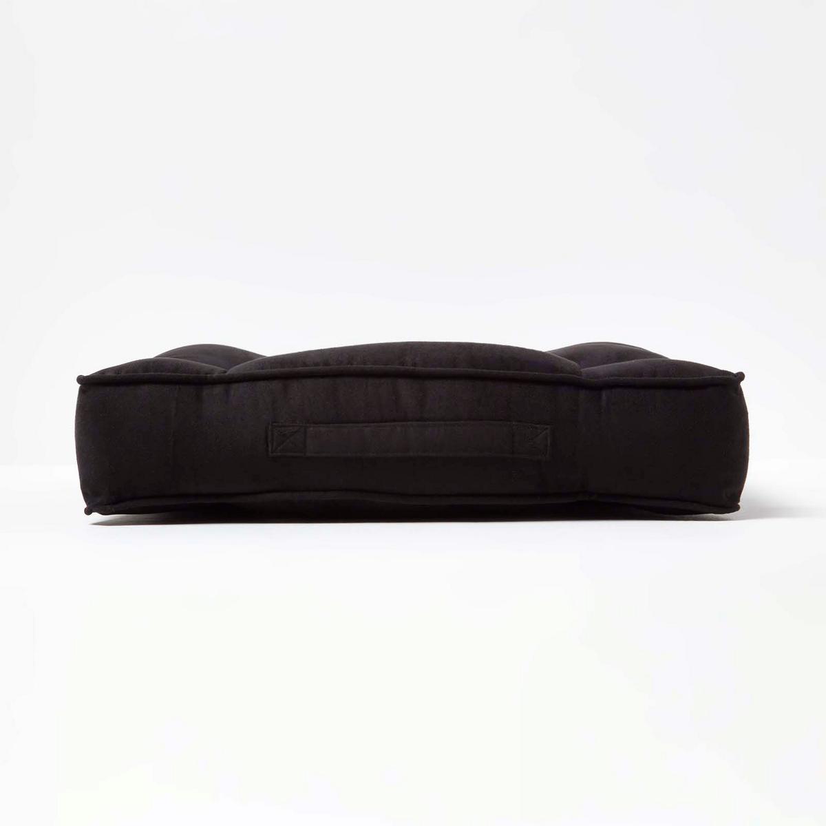 SITZKISSEN mit Aussparung schwarz 50/50/10 cm – Entlastungskissen, Velours - Schwarz, Textil (50/50/10cm) - Homescapes