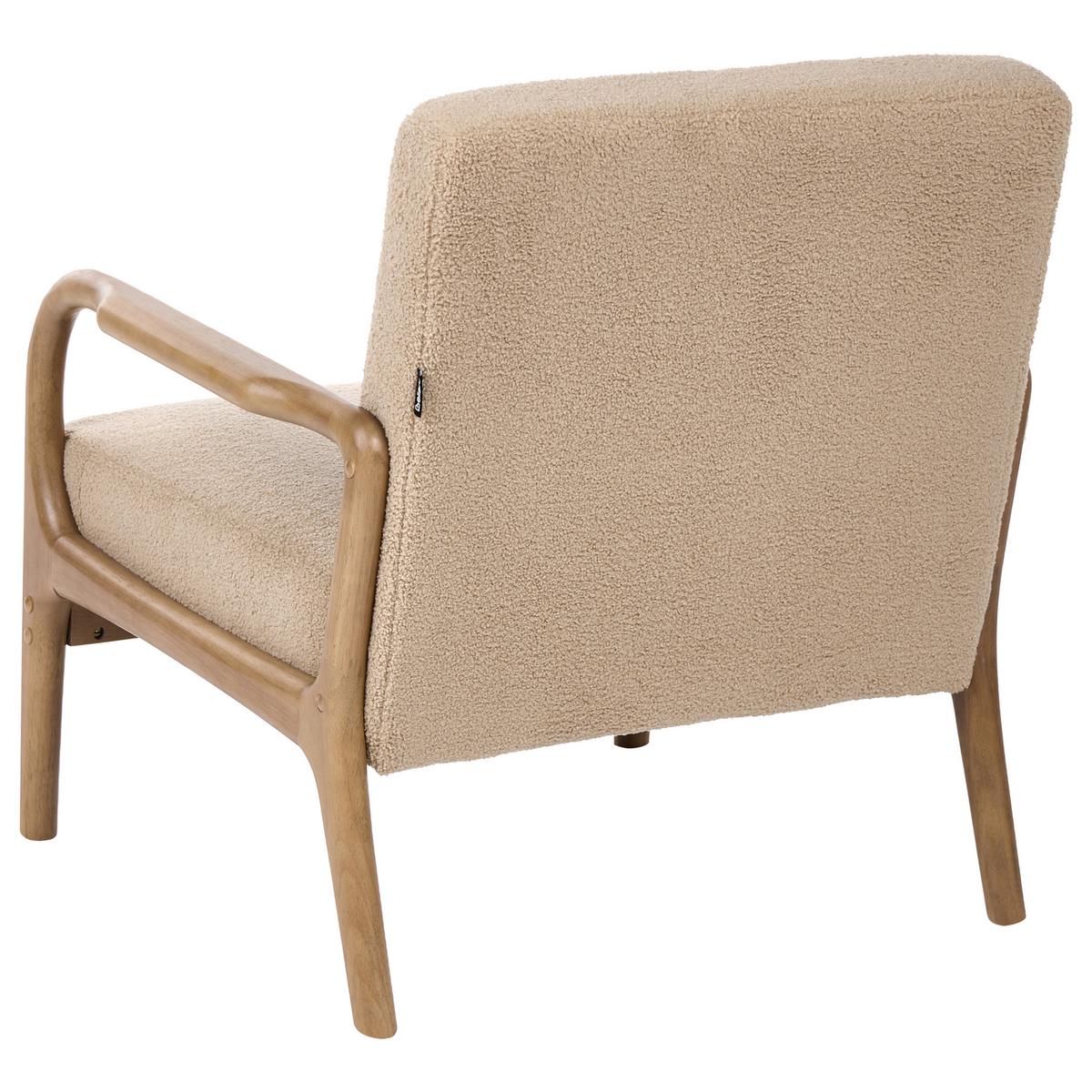 SESSEL Bouclé Beige Sennels - Beige/Braun, Textil (71/76/78cm) - Beliani