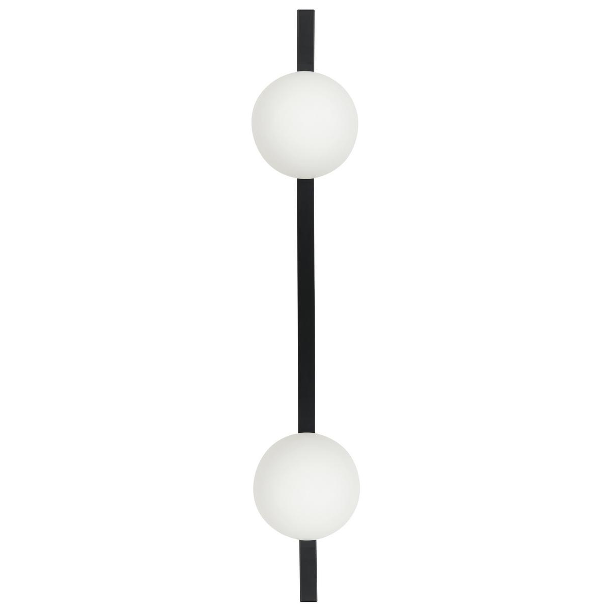WANDLEUCHTE Isabella 17/15/85 cm - Schwarz, Glas (15/85/17cm) - Beliani