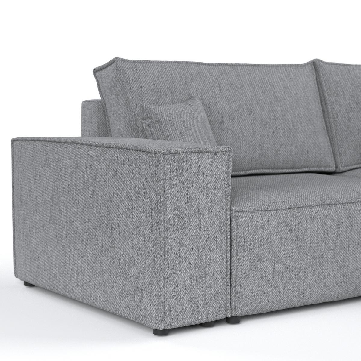ECKSOFA AVION mit Schlaffunktion Grau im Neve Stoff - Schwarz/Grau, Holz/Holzwerkstoff (253/148cm) - AltaBeds