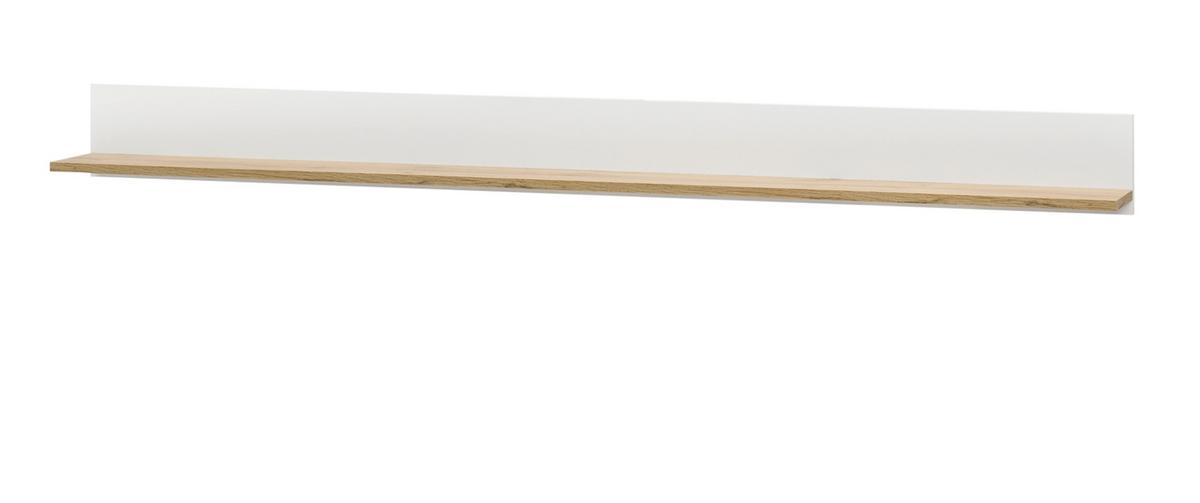 WANDBOARD weiß, Eiche Wotan 170 cm, Wandregal hängend - Eiche Wotan/Weiß, Holzwerkstoff/Metall (170/15/15cm) - Furn.Design