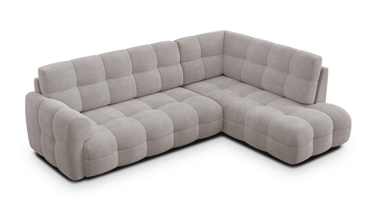 ECKSOFA MELLOW 5-Sitzer, beige - Beige/Schwarz, Holz/Textil (283/191cm) - Wozimo