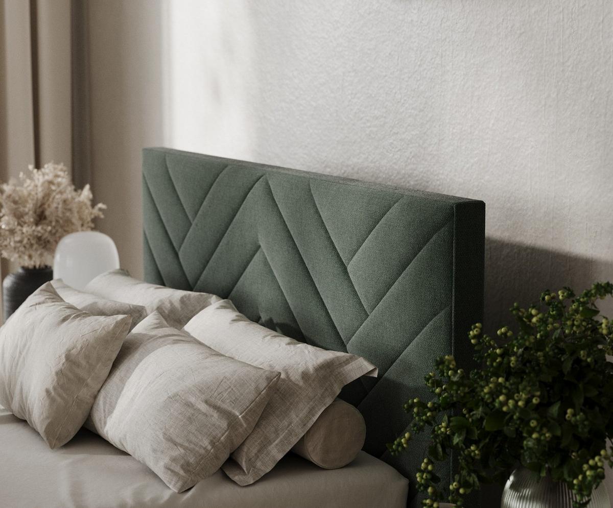POLSTERBETT Arco 180/200 cm Grün im Asti Stoff - Schwarz/Naturfarben, Holz/Holzwerkstoff (180/200cm) - AltaBeds