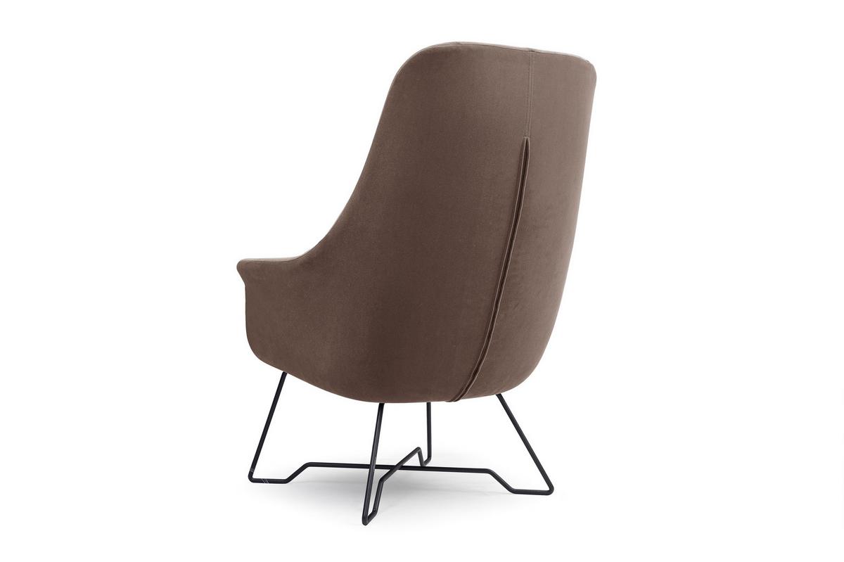 SESSEL SEDUTA, Modern Polstersessel Loungesessel, Velours-Stoff Braun - Braun, Holz/Metall (72.5/101.5/83cm) - MASSENO