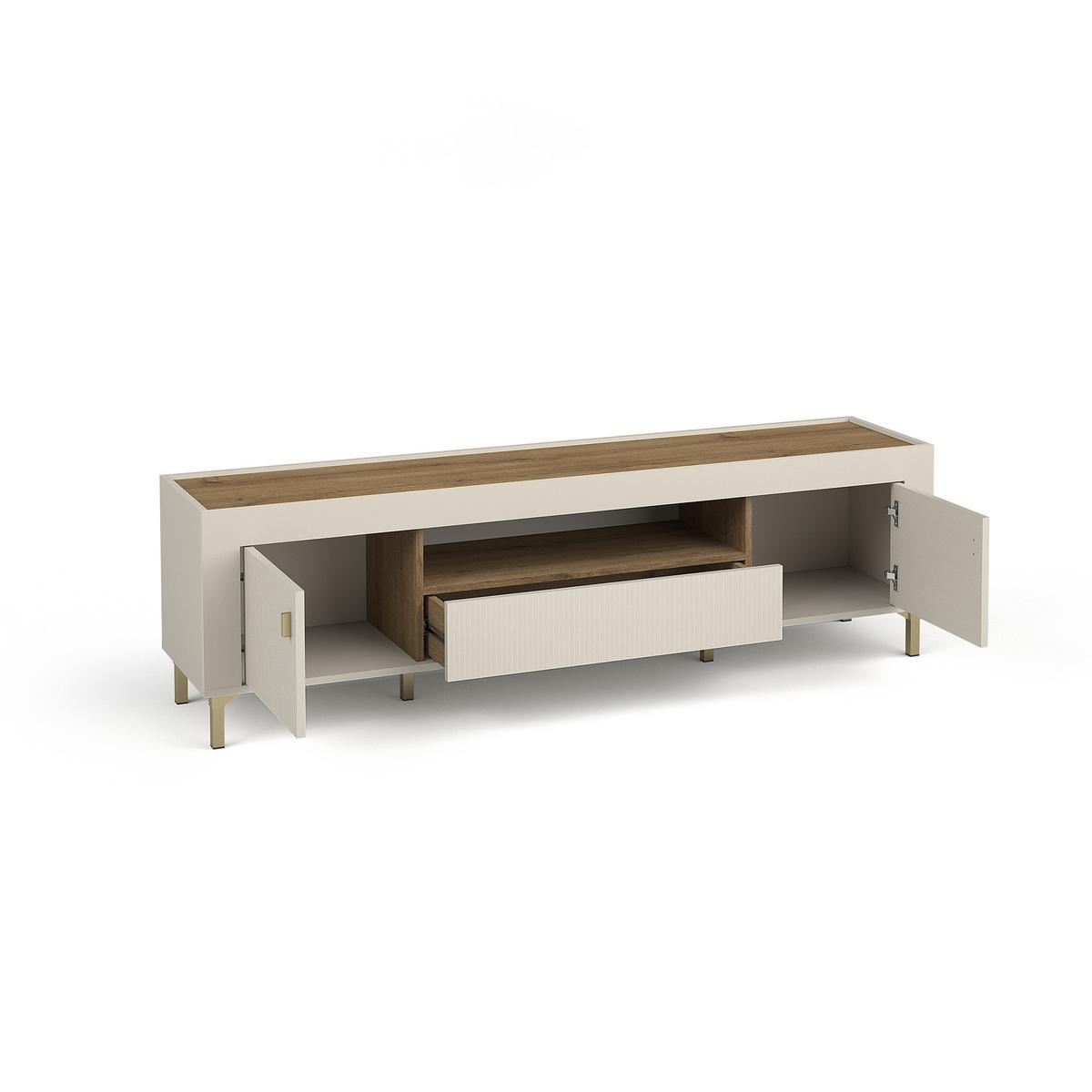LOWBOARD Monta mit 2 Türen und 1 Schublade, Kaschmir - Kaschmir, Holzwerkstoff (177/52/40cm) - Beautysofa