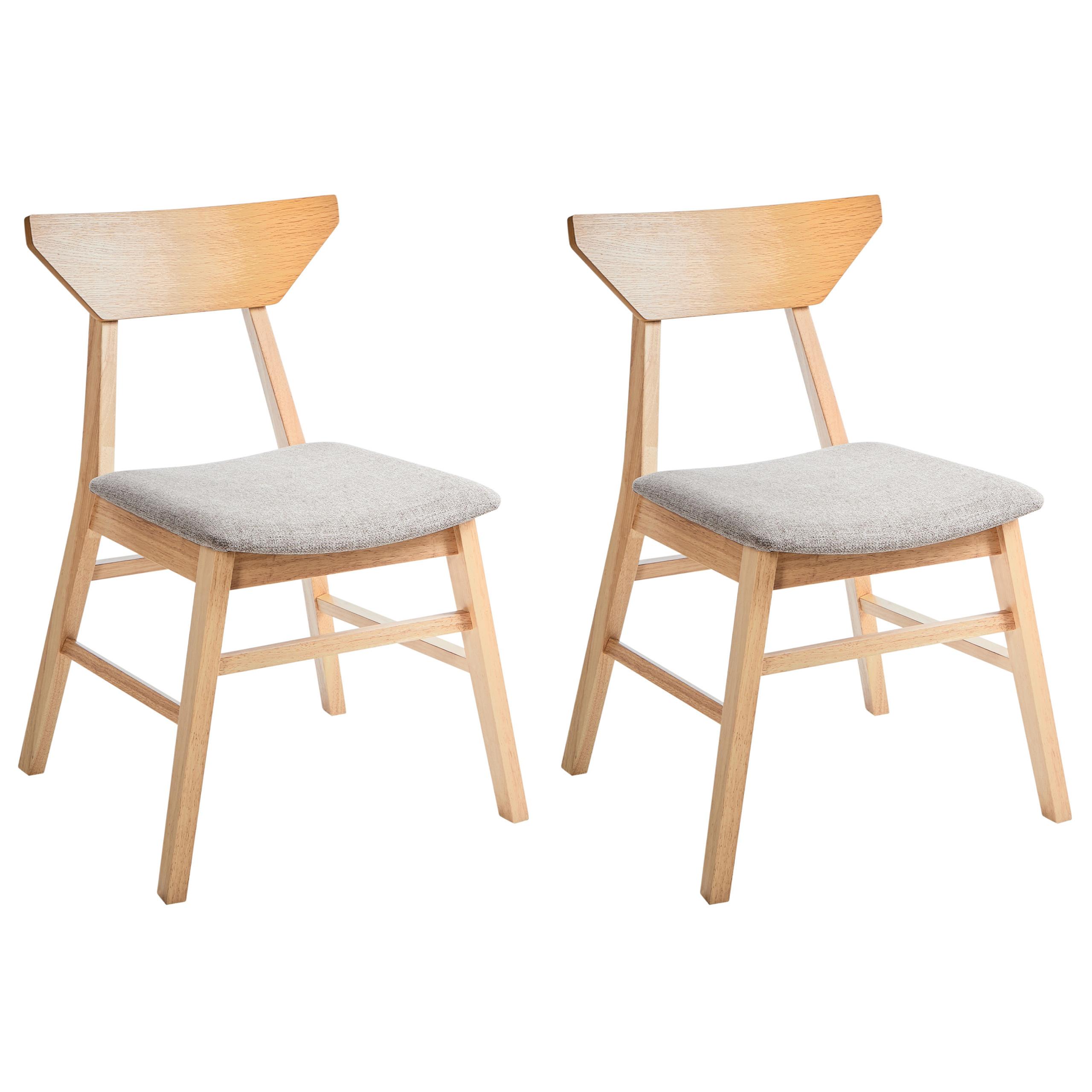 ESSZIMMERSTUHL 2er-Set Hellbraun Hopkins - Hellbraun/Beige, Holz (54/79/57cm) - Beliani