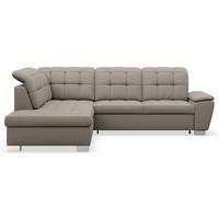 ECKSOFA Jamaal Taupe linksseitig - Taupe/Schwarz, Textil (258/212cm) - Selsey