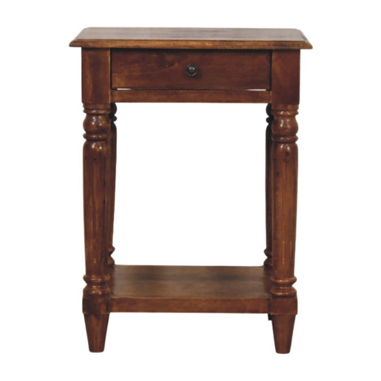 BEISTELLTISCH Rich-Kastanien-Finish, 1 Schublade, 1 großes Regal, Braun - Dunkelbraun, Holz (45/35/60cm) - Artisan Furniture
