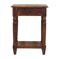 BEISTELLTISCH Rich-Kastanien-Finish, 1 Schublade, 1 großes Regal, Braun - Dunkelbraun, Holz (45/35/60cm) - Artisan Furniture