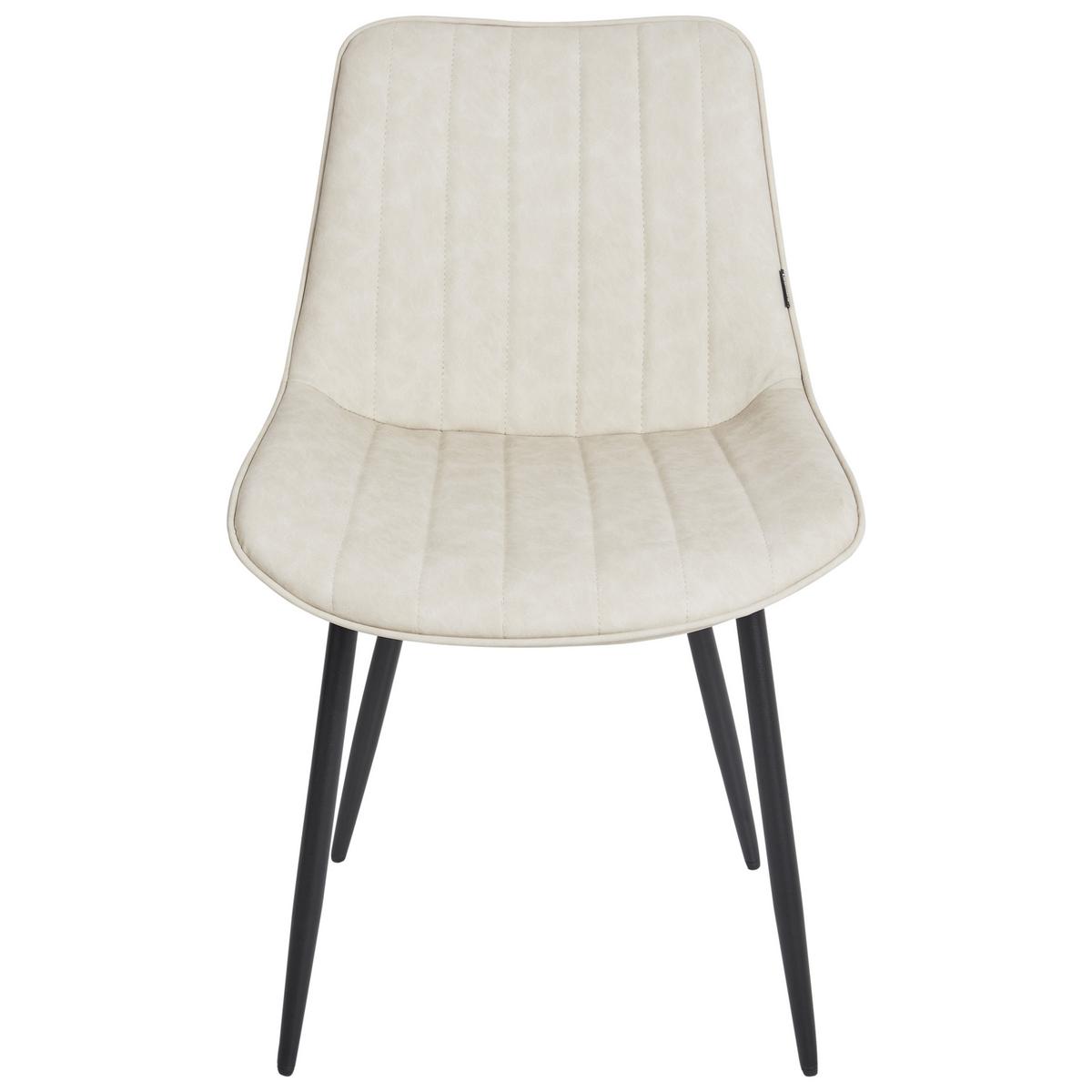 ESSZIMMERSTUHL 2er-Set Kunstleder Helles Beige Dubrovnik - Beige/Schwarz, Kunststoff (53/81/58cm) - Beliani