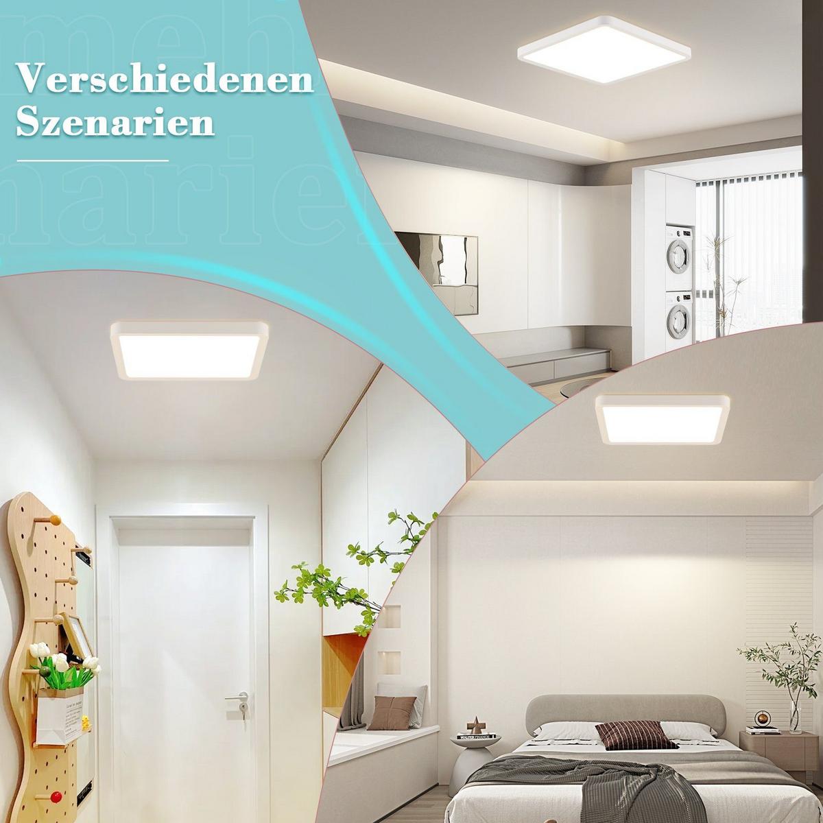 LED-DECKENLEUCHTE Jana 23/23/2.5 cm - Weiß, Kunststoff (23/23/2.5cm) - Nettlife