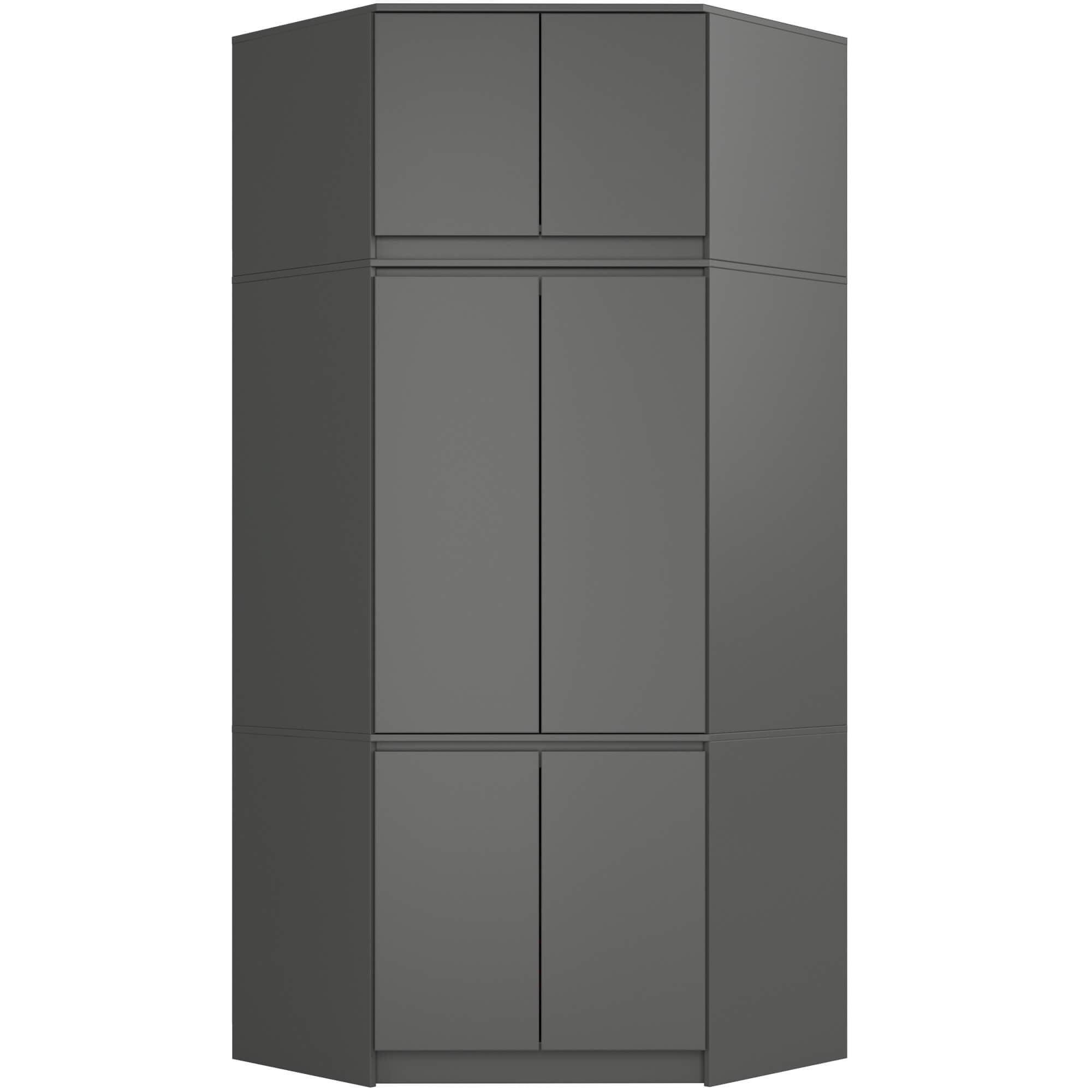 KLEIDERSCHRANK Graphit Grau 235/100/50 - Graphitfarben, Holzwerkstoff (100/235/50cm) - RAUMHIRSCH FURNITURE