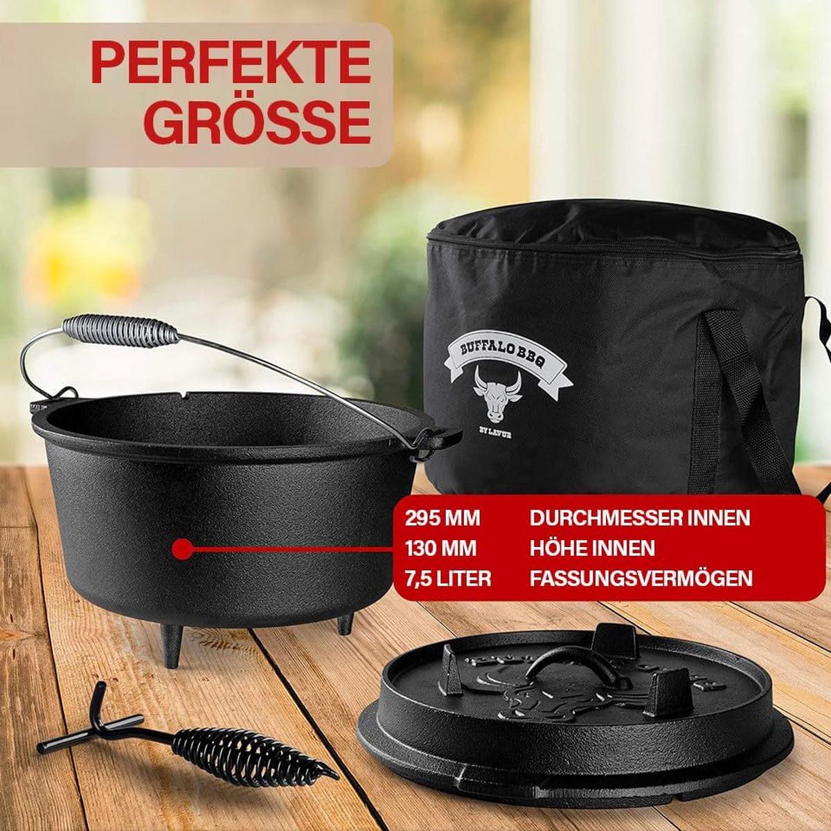 DUTCH OVEN 36,8x23,5x17cm - Schwarz, Metall (23/17/36cm) - Lavur