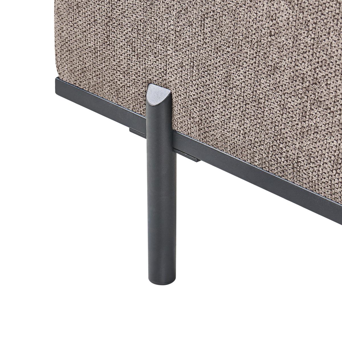 CHAISELONGUE Kunstleinen Hellbraun Savasse - Hellbraun/Schwarz, Textil (170/78/85cm) - Beliani