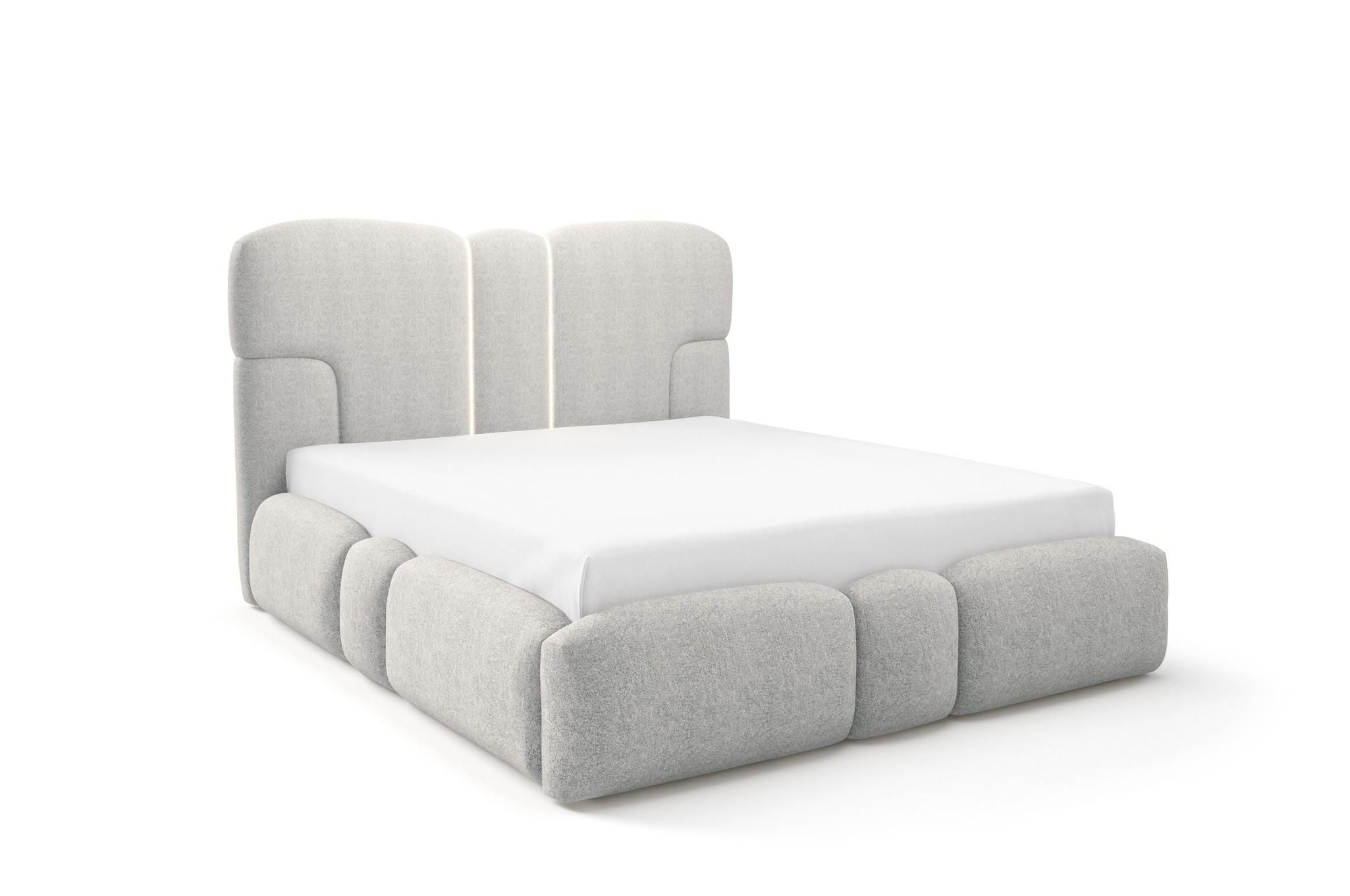 POLSTERBETT Jordan - Hellgrau, Holzwerkstoff/Textil (200/200cm) - Fun Möbel