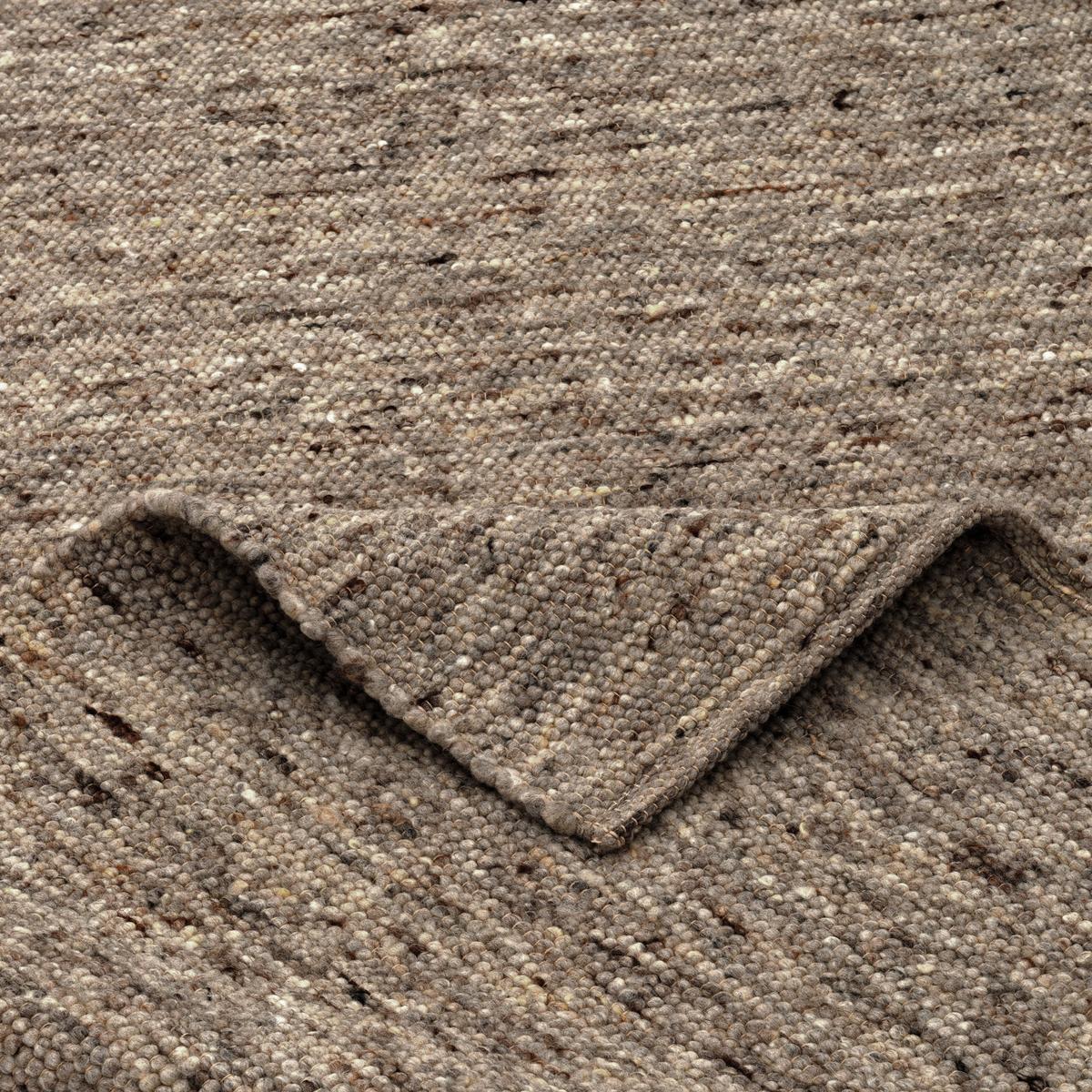 NATUR TEPPICH LÄUFER WOLLE ALASKA MELIERT - Dunkelbraun, Textil (90/160cm) - Pergamon