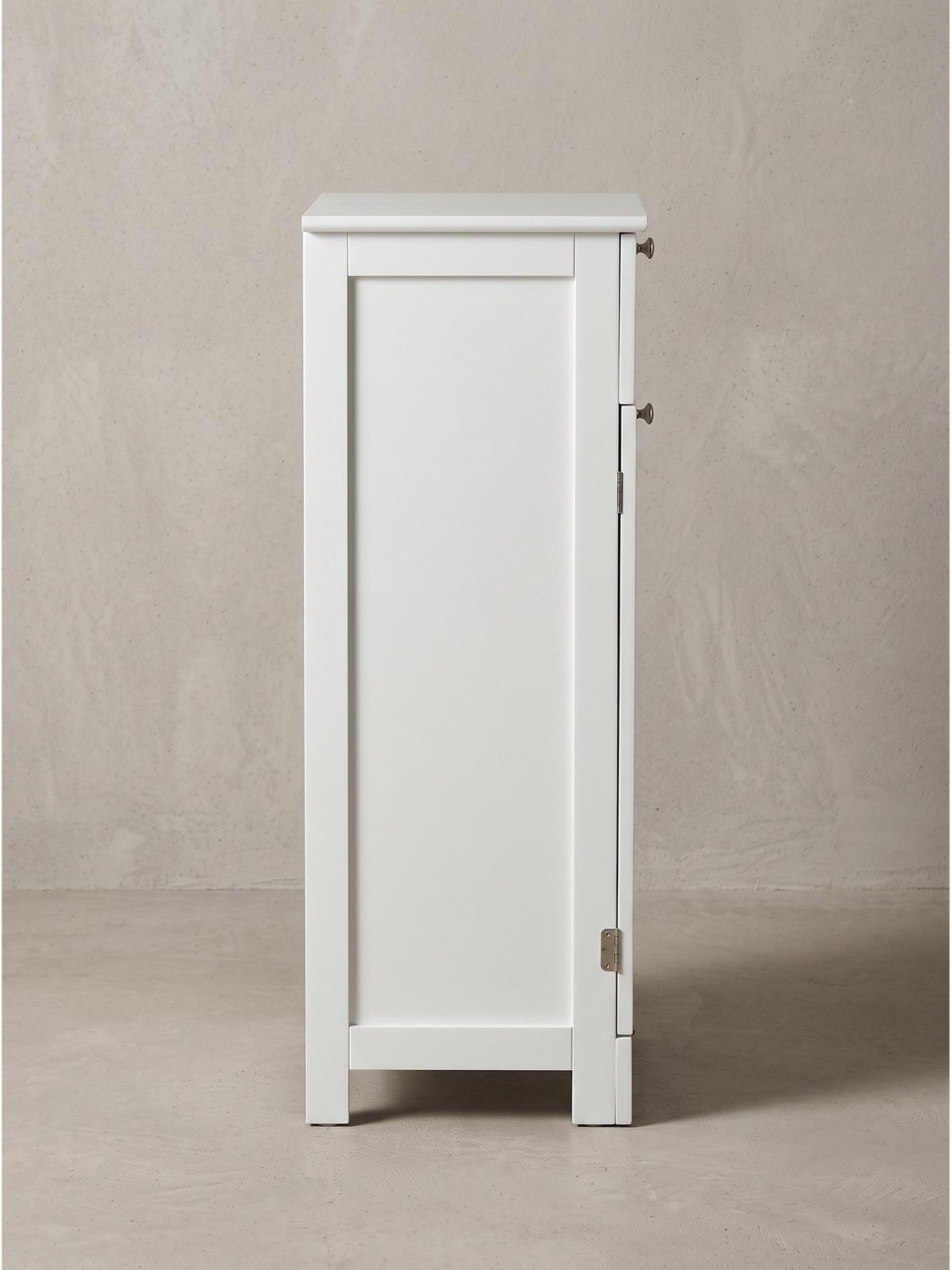 WÄSCHESCHRANK ADOUR, MDF, Weiß, 38 x 40 x 90 cm - Weiß, Holzwerkstoff/Metall (38/90/40cm) - KADIMA DESIGN