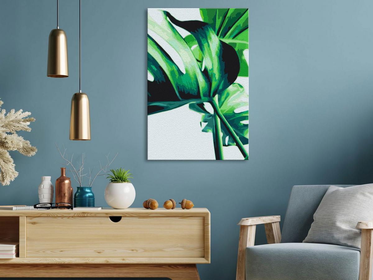 MALEN NACH ZAHLEN 40/50 cm - Blau/Grün, Textil (1.4/50cm) - KUNSTLOFT