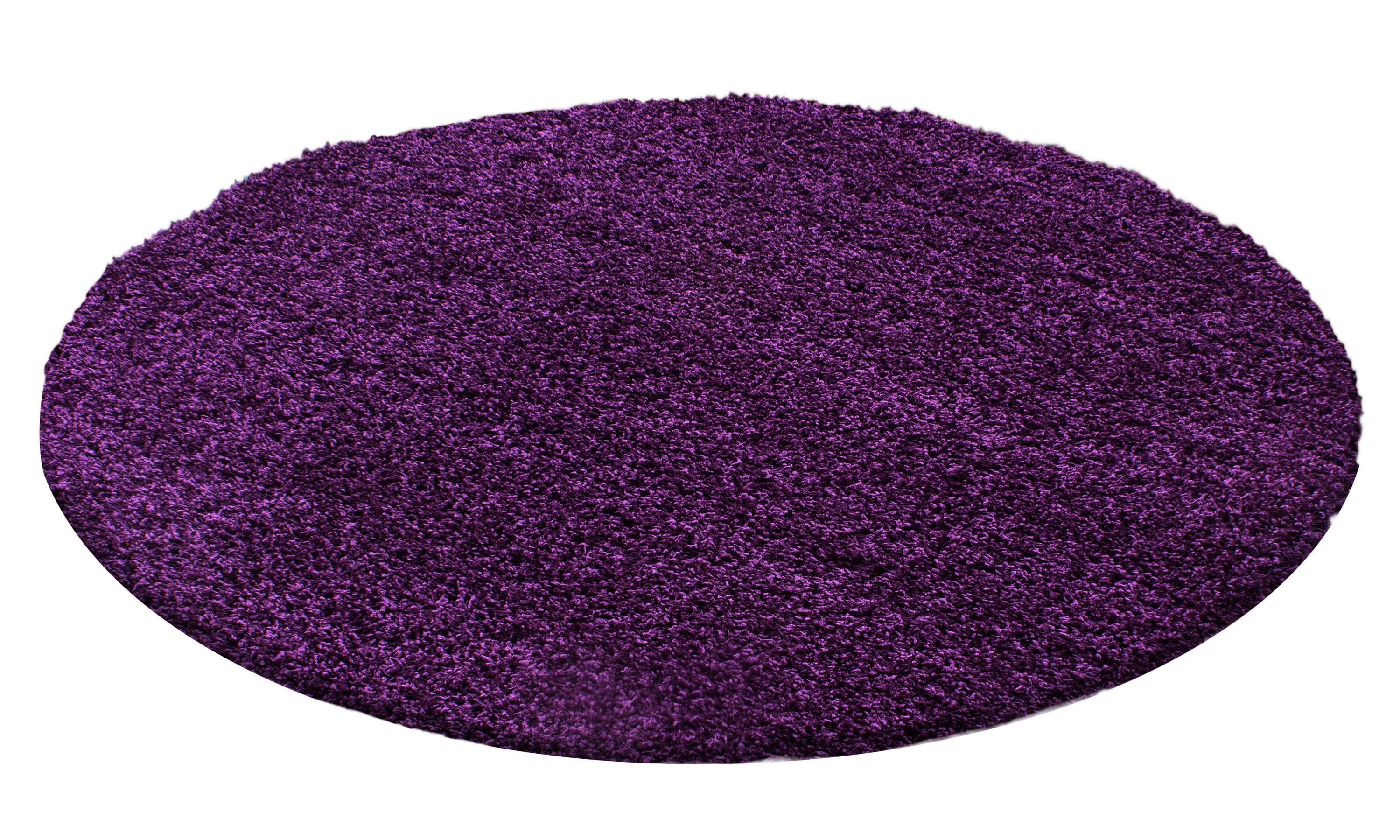 HOCHFLORTEPPICH RHEIN, einfarbig, aus Polypropylen, Violett, Ø 200 cm - Lila, Textil (200/200cm) - KADIMA DESIGN